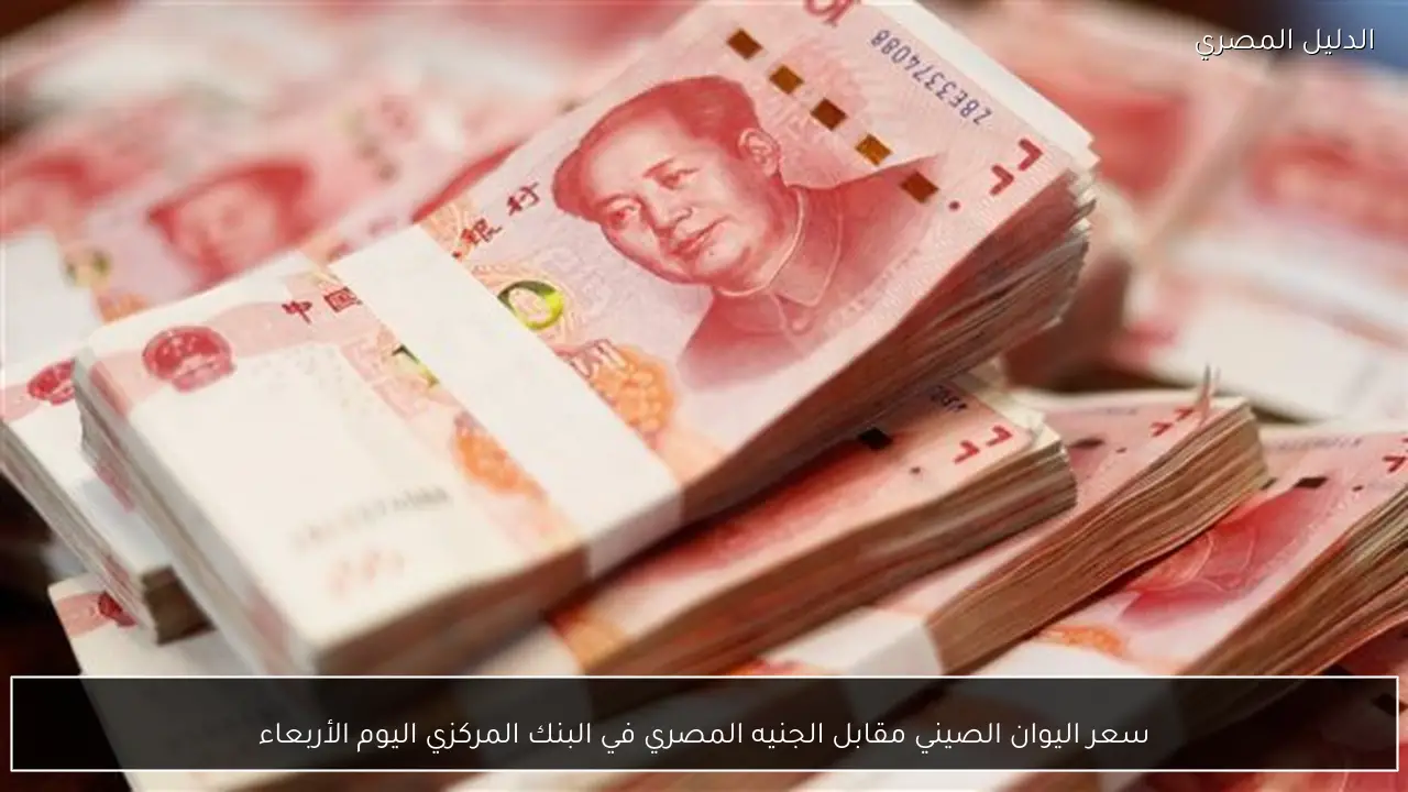 سعر اليوان الصيني مقابل الجنيه المصري في البنك المركزي اليوم الأربعاء