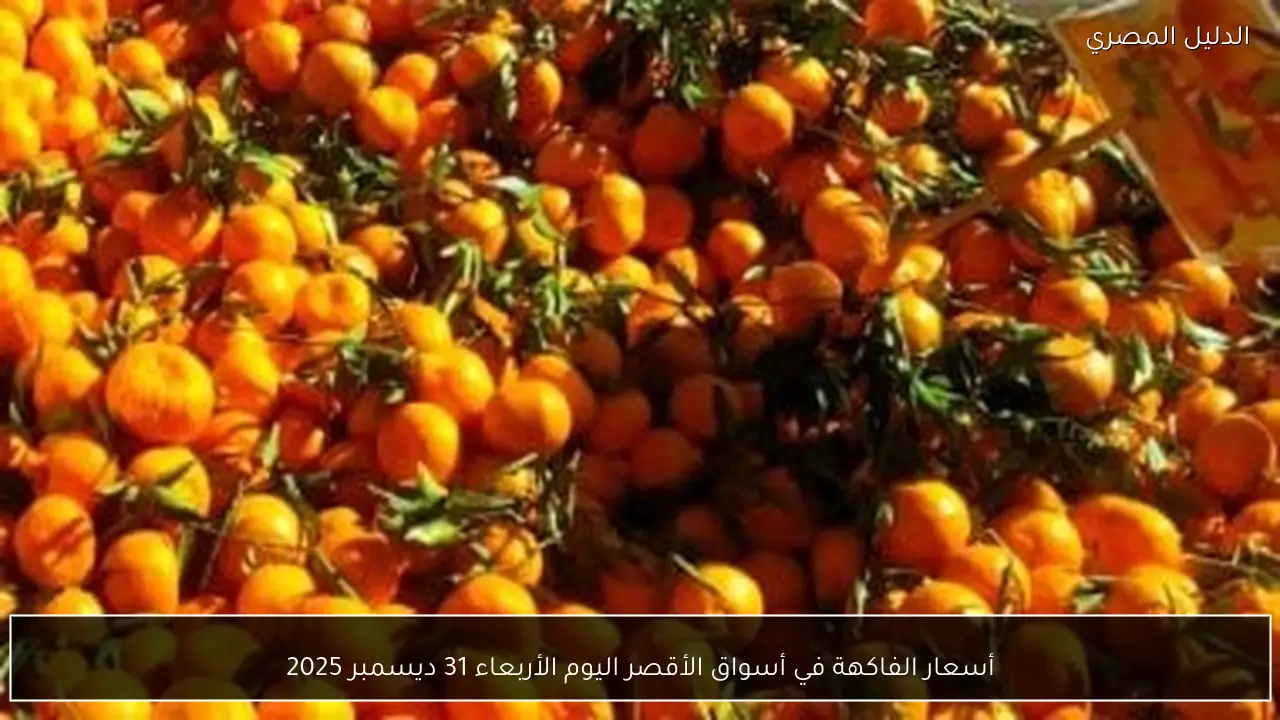 أسعار الفاكهة في أسواق الأقصر اليوم الأربعاء 31 ديسمبر 2025