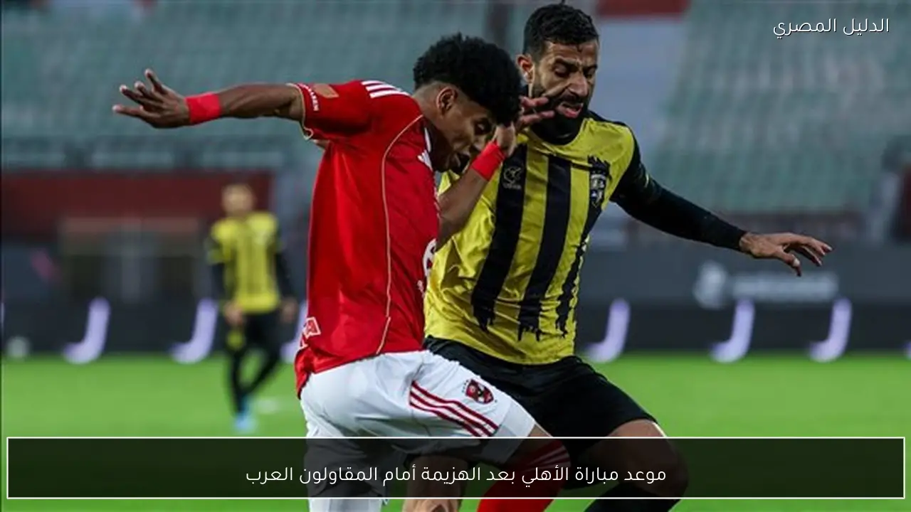 موعد مباراة الأهلي بعد الهزيمة أمام المقاولون العرب