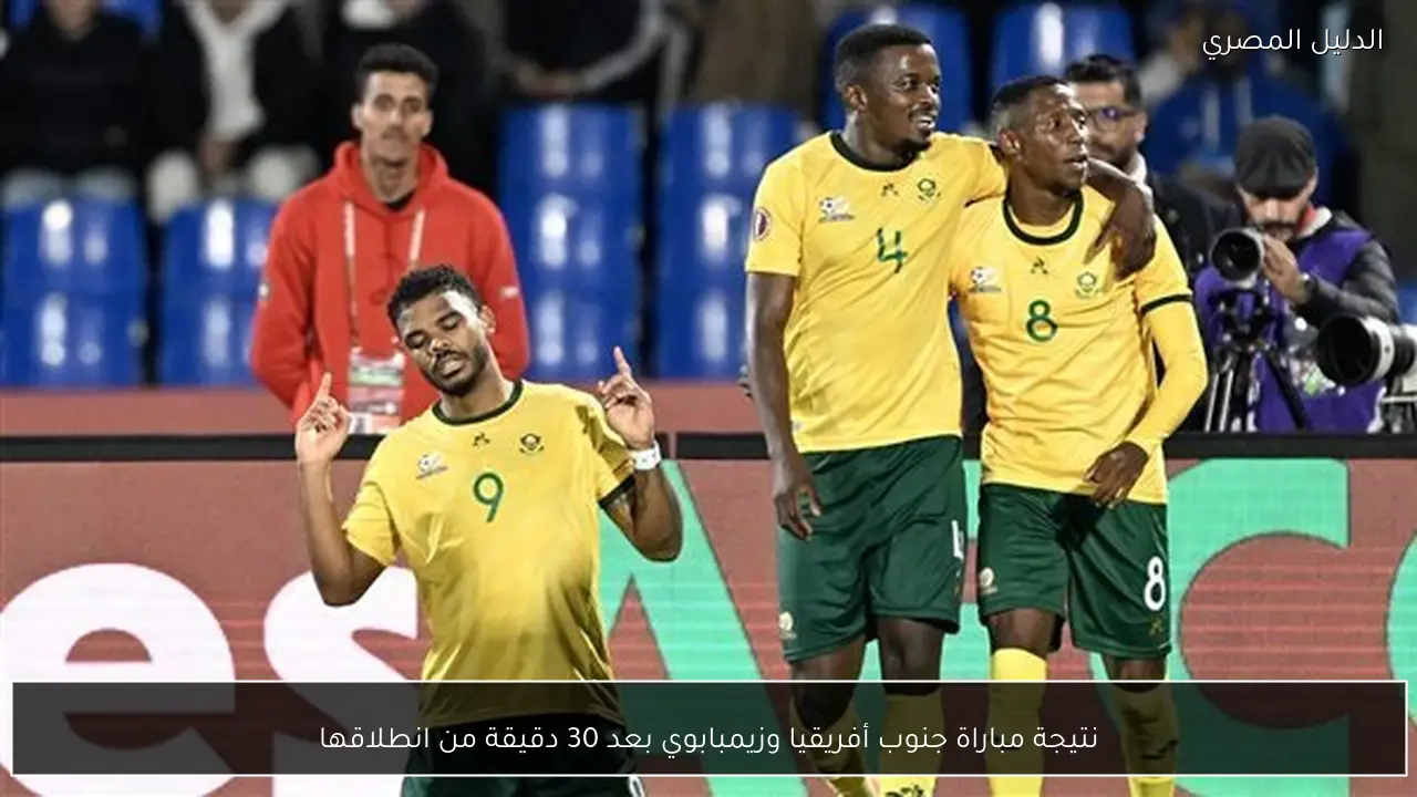 نتيجة مباراة جنوب أفريقيا وزيمبابوي بعد 30 دقيقة من انطلاقها
