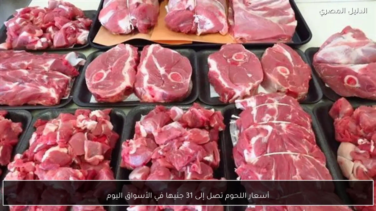 أسعار اللحوم تصل إلى 31 جنيها في الأسواق اليوم