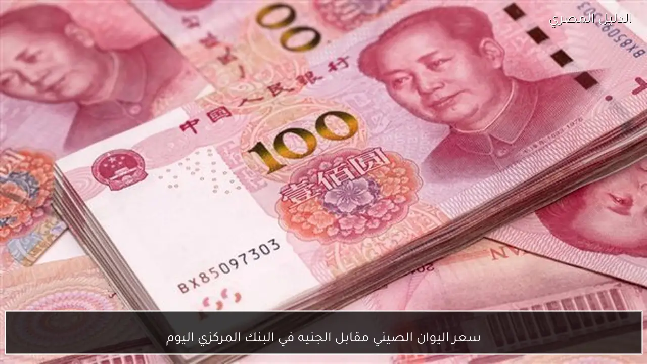 سعر اليوان الصيني مقابل الجنيه في البنك المركزي اليوم
