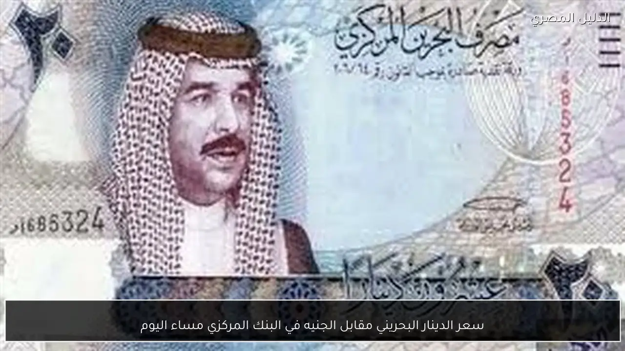سعر الدينار البحريني مقابل الجنيه في البنك المركزي مساء اليوم