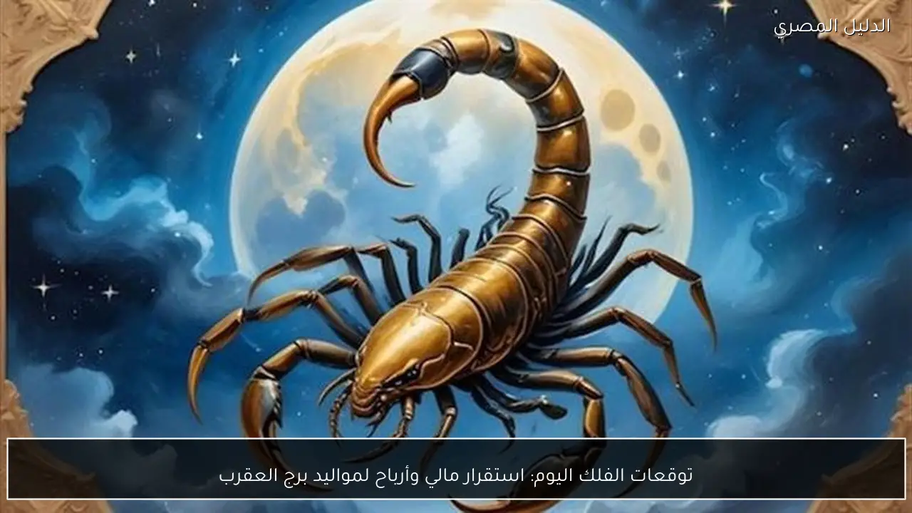 توقعات الفلك اليوم: استقرار مالي وأرباح لمواليد برج العقرب