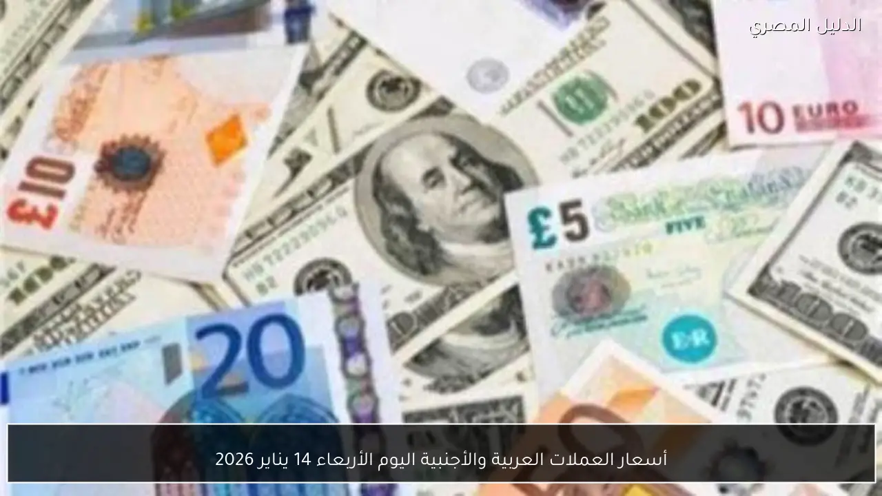 أسعار العملات العربية والأجنبية اليوم الأربعاء 14 يناير 2026