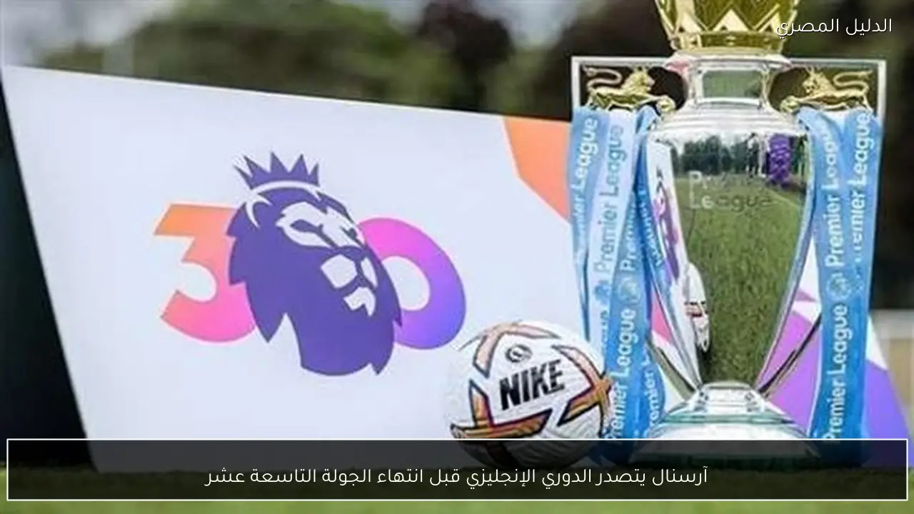 آرسنال يتصدر الدوري الإنجليزي قبل انتهاء الجولة التاسعة عشر