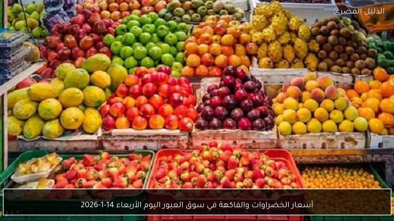 أسعار الخضراوات والفاكهة في سوق العبور اليوم الأربعاء 14-1-2026