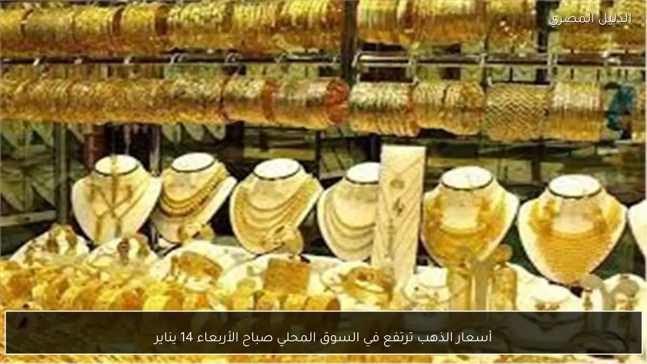 أسعار الذهب ترتفع في السوق المحلي صباح الأربعاء 14 يناير