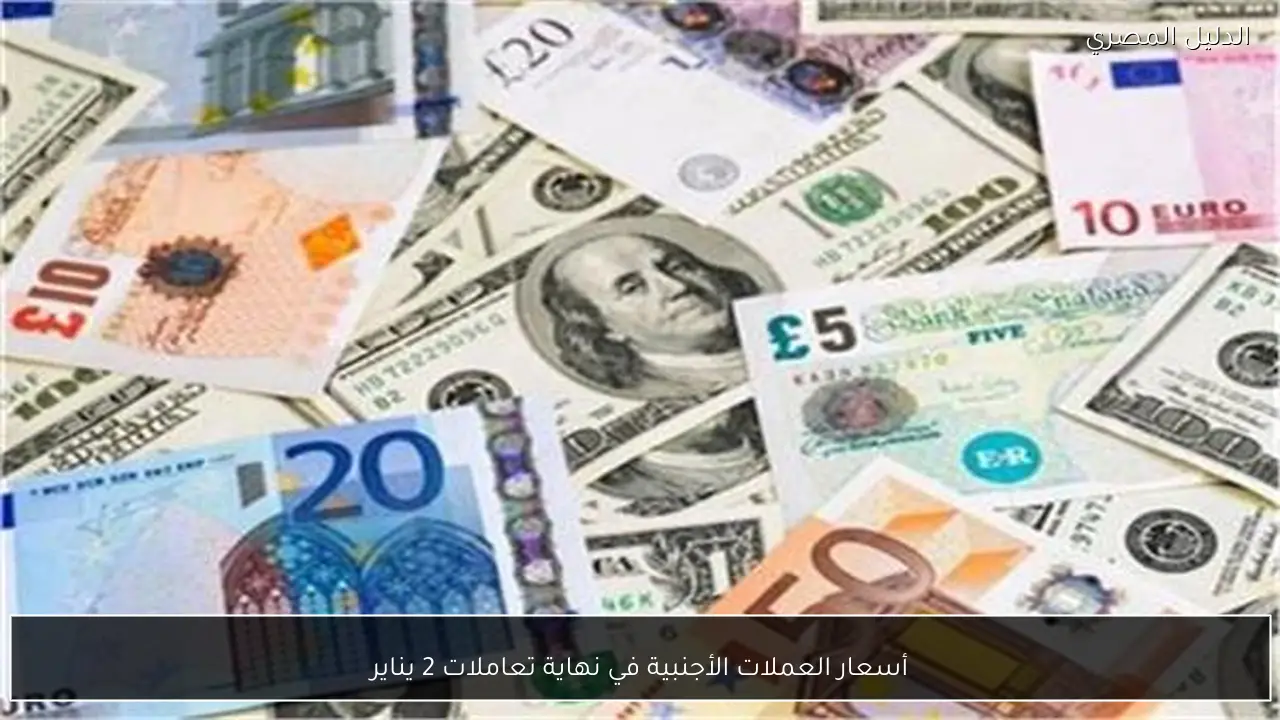 أسعار العملات الأجنبية في نهاية تعاملات 2 يناير