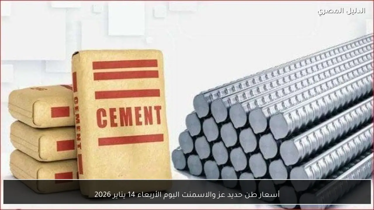 أسعار طن حديد عز والاسمنت اليوم الأربعاء 14 يناير 2026