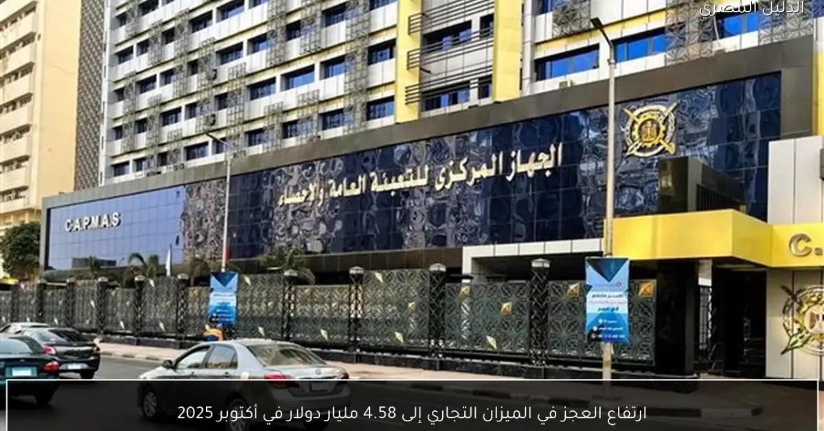 ارتفاع العجز في الميزان التجاري إلى 4.58 مليار دولار في أكتوبر 2025