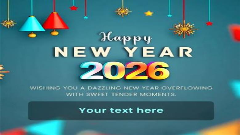 أجدد صور تهنئة رأس السنة 2026 اكتب اسمك على الصورة