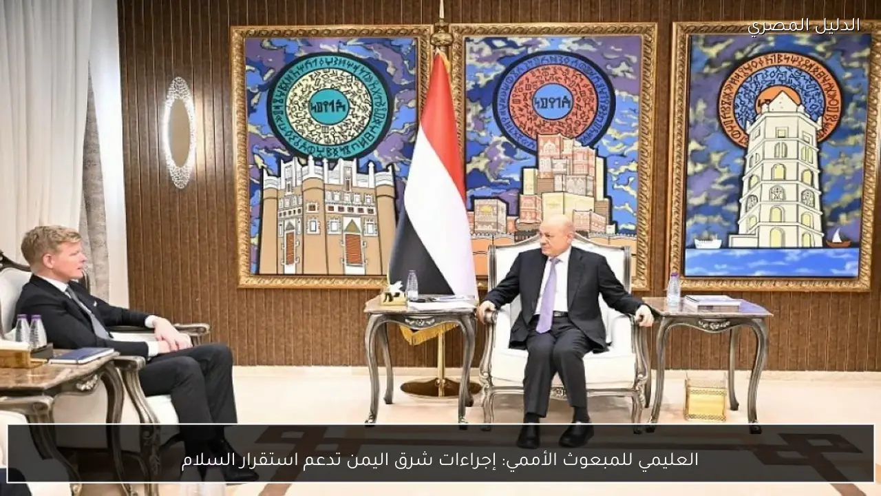 العليمي للمبعوث الأممي: إجراءات شرق اليمن تدعم استقرار السلام