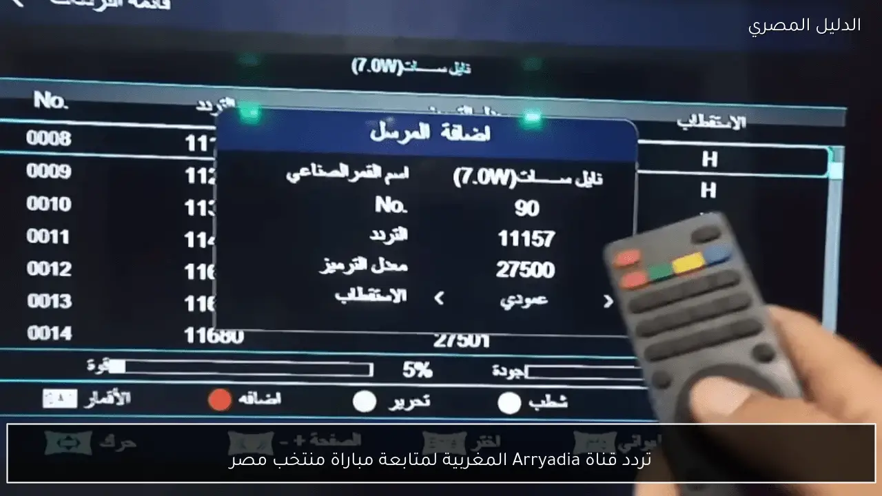 تردد قناة Arryadia المغربية لمتابعة مباراة منتخب مصر