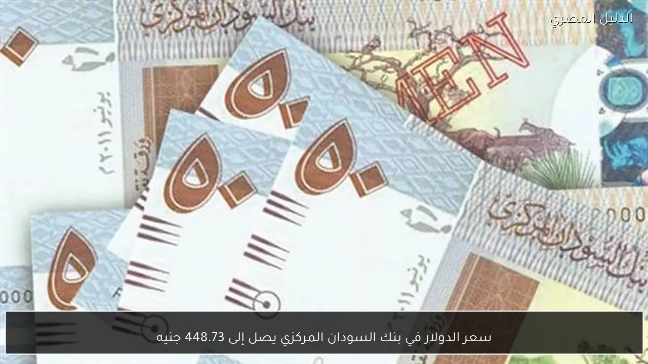 سعر الدولار في بنك السودان المركزي يصل إلى 448.73 جنيه
