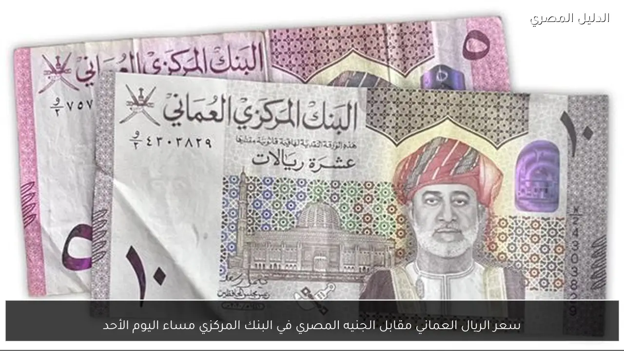 سعر الريال العماني مقابل الجنيه المصري في البنك المركزي مساء اليوم الأحد