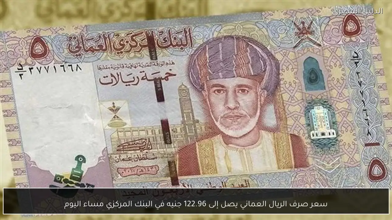 سعر صرف الريال العماني يصل إلى 122.96 جنيه في البنك المركزي مساء اليوم