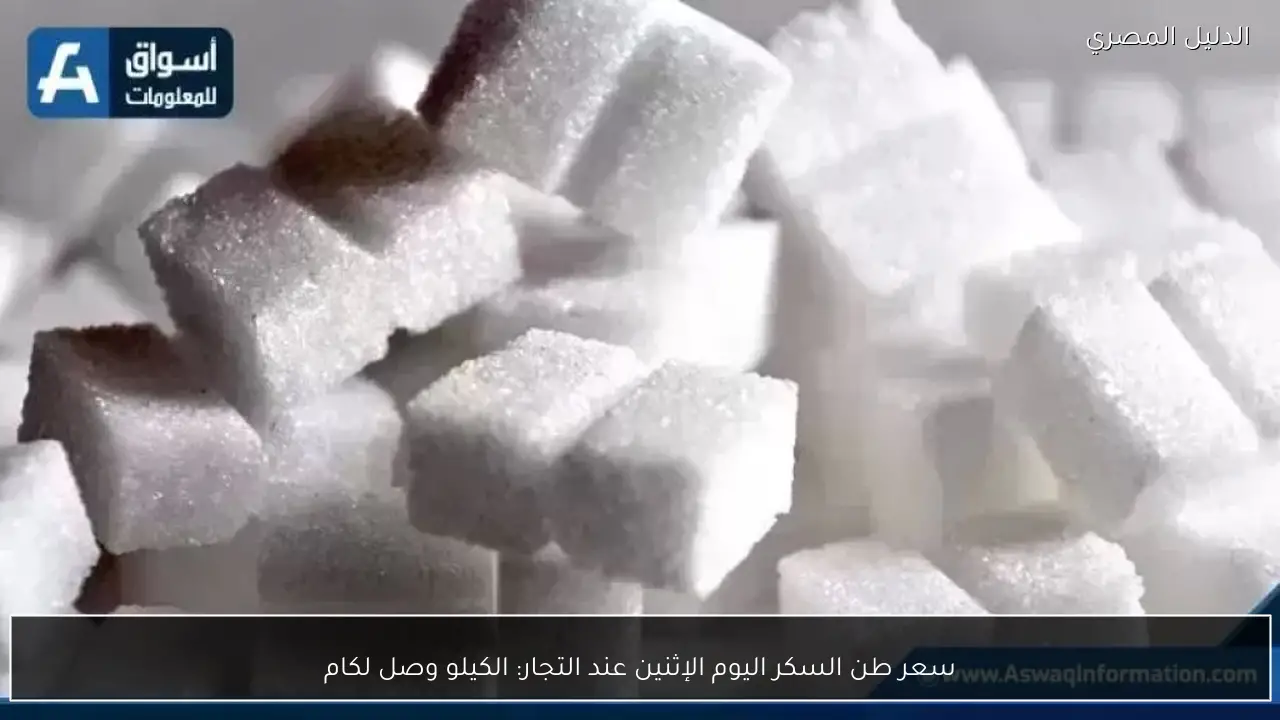 سعر طن السكر اليوم الإثنين عند التجار: الكيلو وصل لكام