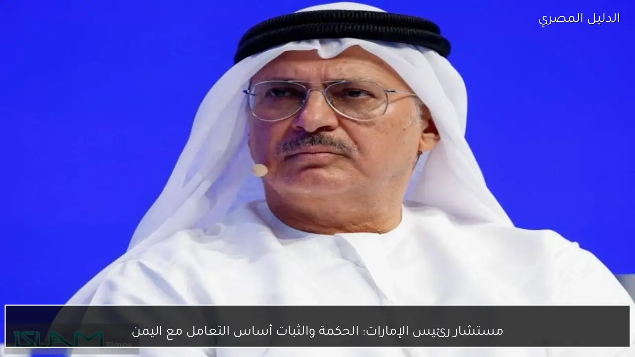 مستشار رئيس الإمارات: الحكمة والثبات أساس التعامل مع اليمن