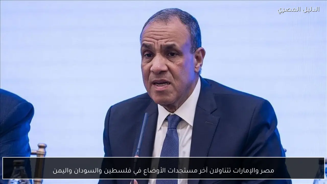 مصر والإمارات تتناولان آخر مستجدات الأوضاع في فلسطين والسودان واليمن