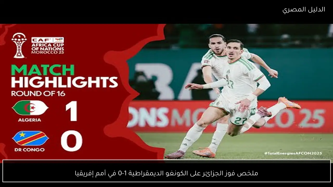 ملخص فوز الجزائر على الكونغو الديمقراطية 1-0 في أمم إفريقيا