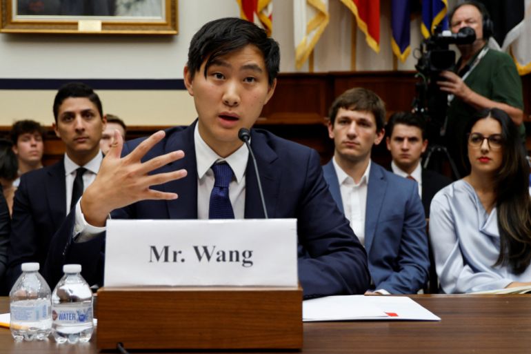 Scale AI CEO Alexandr Wang testifies before a House Armed Services Subcommittee on Cyber, Information Technology, and Innovation hearing about battlefield AI on Capitol Hill in Washington, U.S. July 18, 2023. REUTERS/Jonathan Ernst